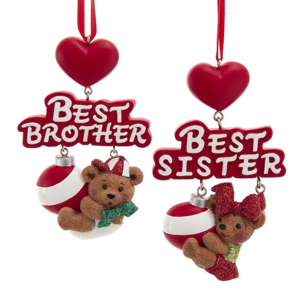 Best Sister or Brother Ornaments Personalized