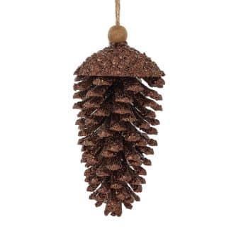 Brown Copper Pinecone Ornament
