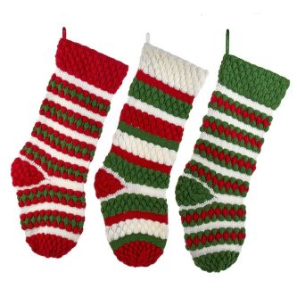 Christmas Colors Knit Stockings