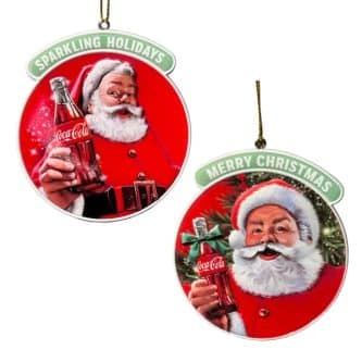 Coca-Cola® Printed Santa Ornaments