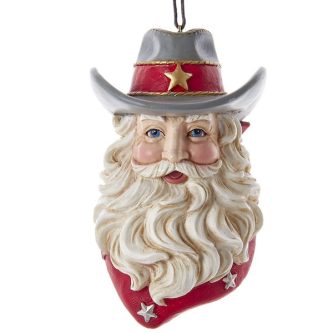 Cowboy Hat Santa Ornament
