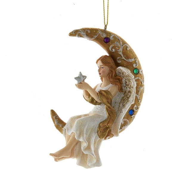 Crescent Moon Angel Ornament