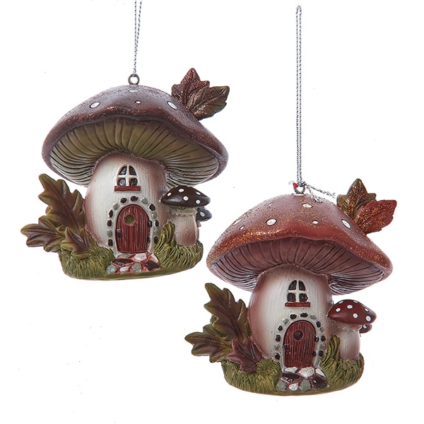 Falling Leaves Mushroom House Ornaments