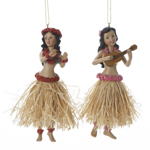 Hawaii Hula Dancer Ornaments