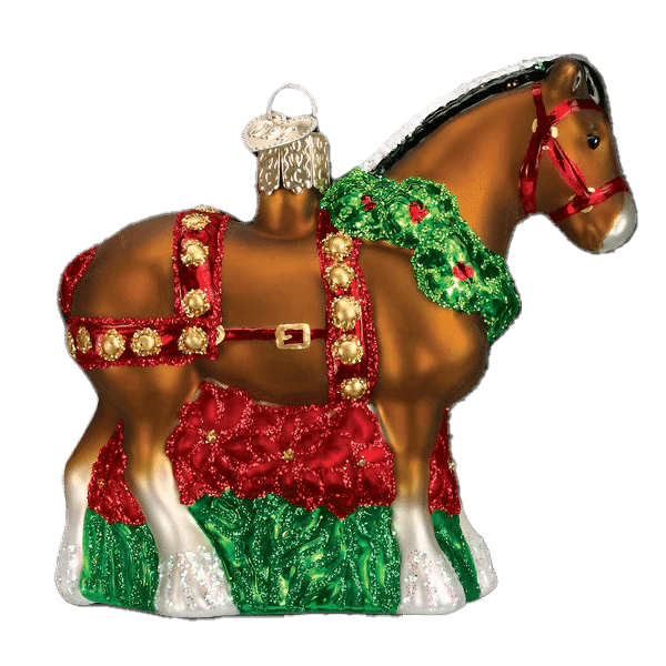 Holiday Clydesdale Ornament Old World Christmas Side Two