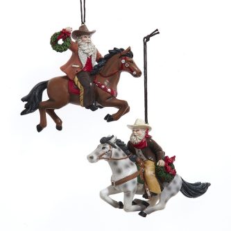 Horse Riding Santa Ornaments