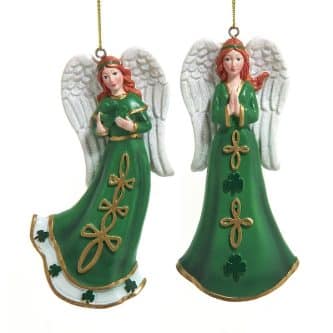 Irish Shamrock Angel Ornaments