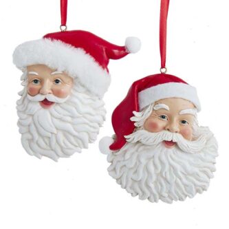 Jolly Smile Santa Face Ornaments