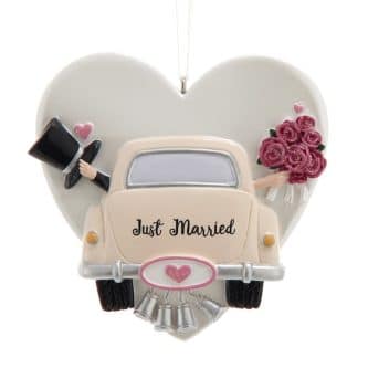 Just Married Wedding Car Ornament Personalize