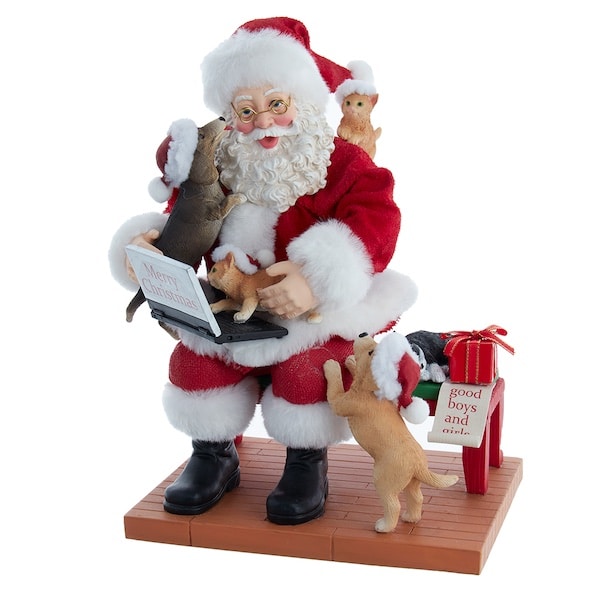 Laptop Santa with Pets