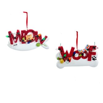 Meow Or Woof Pet Ornament Personalized