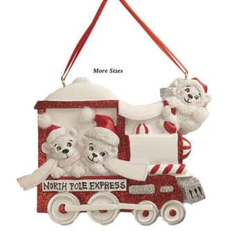 North Pole Express Bear Family Personalized 3