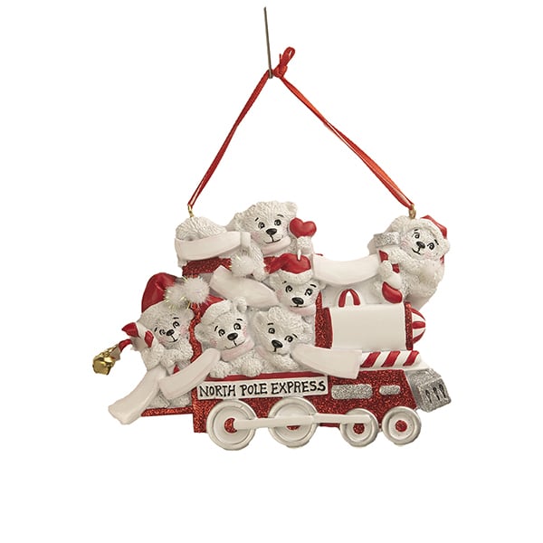 North Pole Express Bear Family Personalized 6