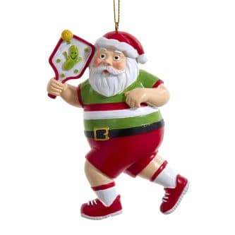 Pickleball Playing Santa Ornament