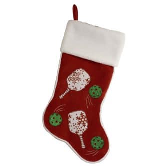 Pickleball Velvet Appliqué Stocking