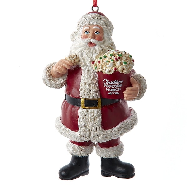 Popcorn Munch Santa Ornament