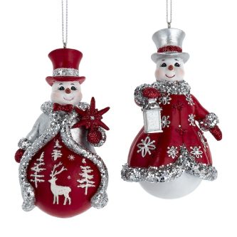 Ruby Red Snowman Ornaments
