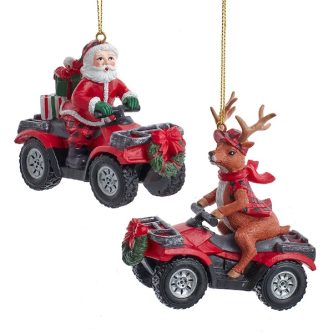 Santa Or Reindeer A T V Ornaments