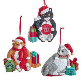 Sassy Fat Cat Ornaments