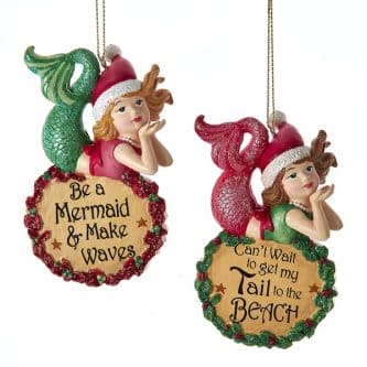 Sassy Sign Mermaid Ornaments