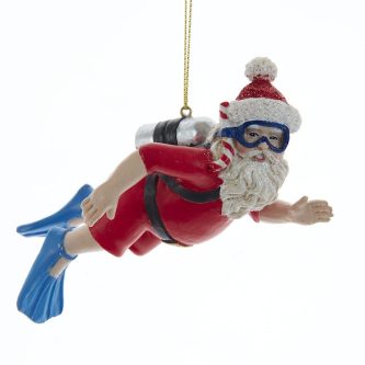 Scuba Diving Santa Ornament