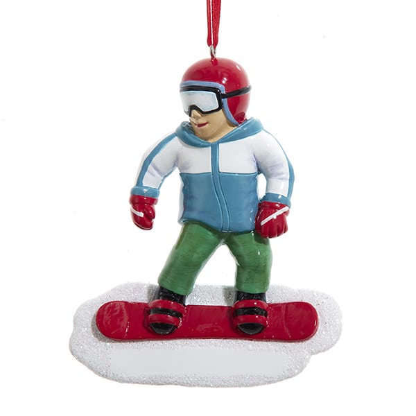 Snowboarder Red Helmet Ornament Personalize