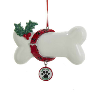 Spoiled Rotten Dog Bone Ornament Personalized