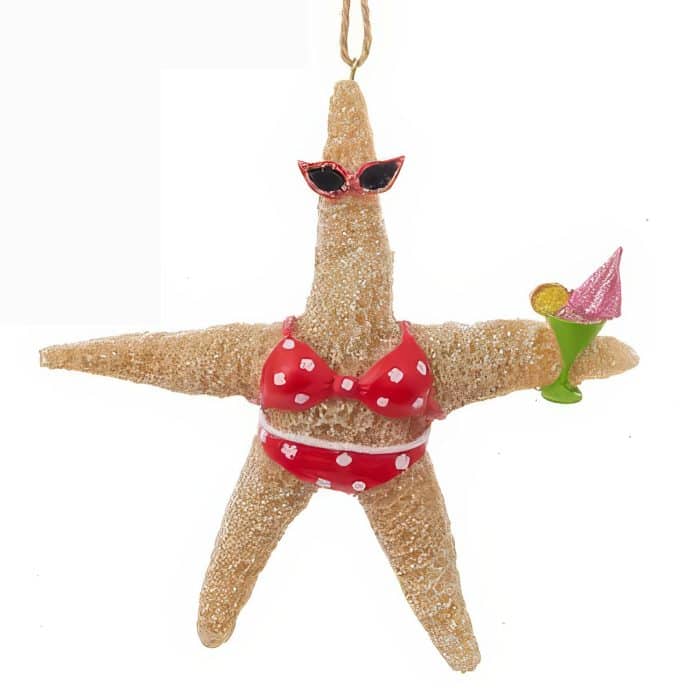 Starfish Beach Vacation Ornaments Female in Bikini