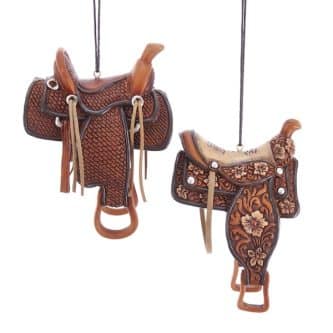 Western Brown Saddle Ornaments