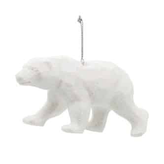 White Sparkle Polar Bear Ornament