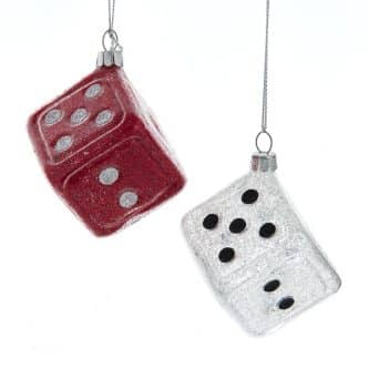 White or Red Dice Ornaments