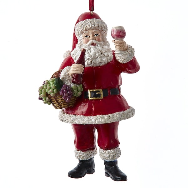 Wine Tasting Santa Ornament