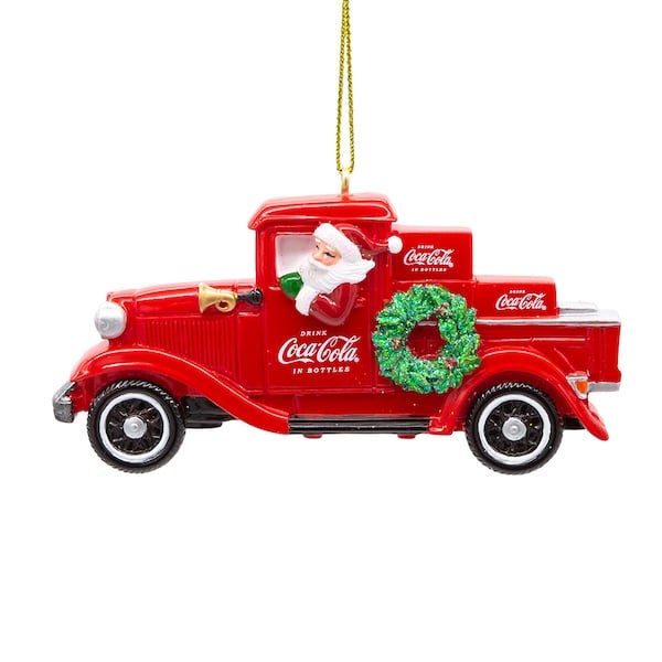 Coca cola® Santa Pick up Truck Ornament