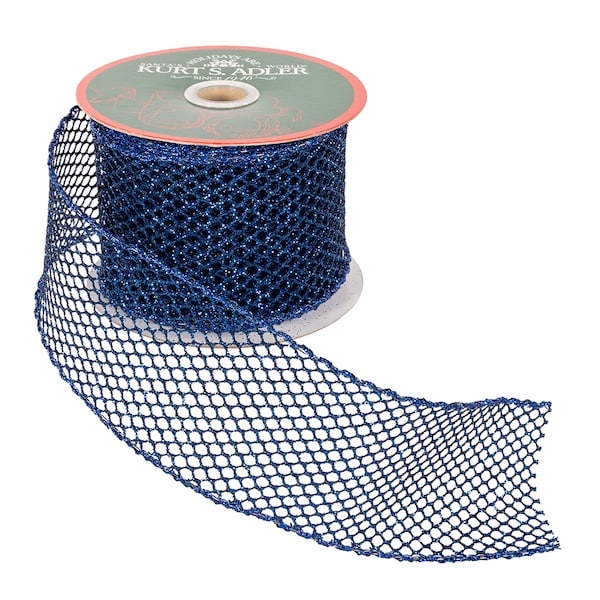 Blue Glitter Mesh Ribbon 25