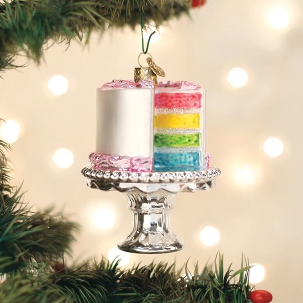 Cake on Stand Ornament Old World Christmas