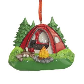 Camping Tent Scene Ornament Personalize
