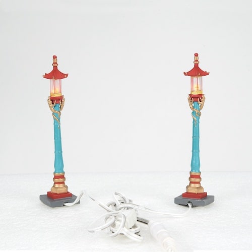 Chinatown Post Lamps Christmas in the City Village Dept 56 Back