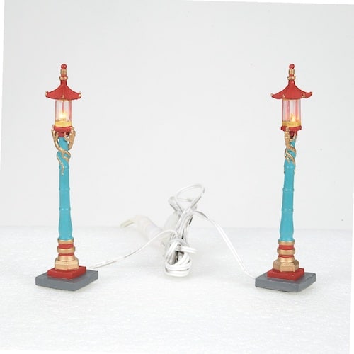Chinatown Post Lamps Christmas in the City Village Dept 56 Front