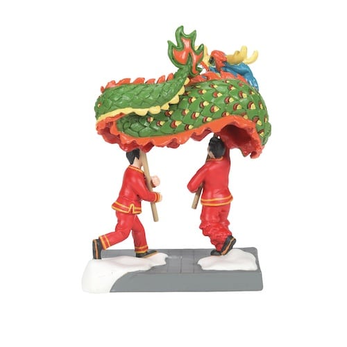 Chinese Dragon Dance Christmas in the City Village Dept 56 Back