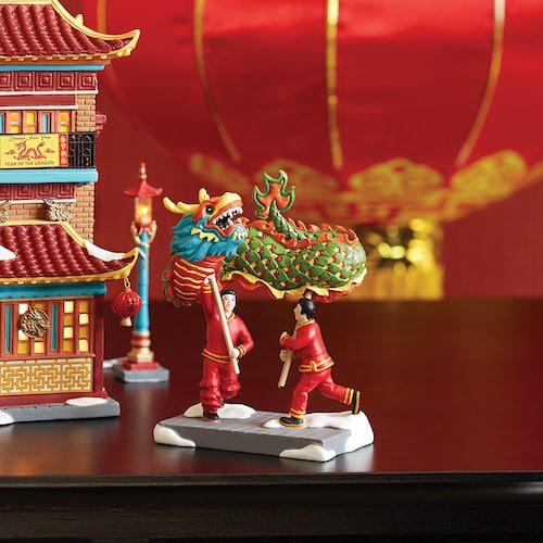 Chinese Dragon Dance Christmas in the City Village Dept 56 Glamour Shot