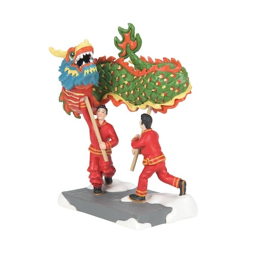 Chinese Dragon Dance Christmas in the City Village Dept 56 Side