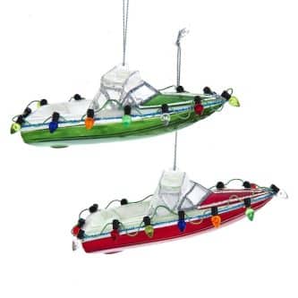 Christmas Speed Boat Ornaments