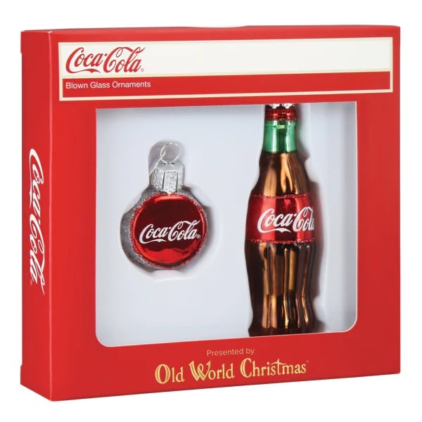 Coca cola™ Bottle Ornament Set Old World Christmas Box