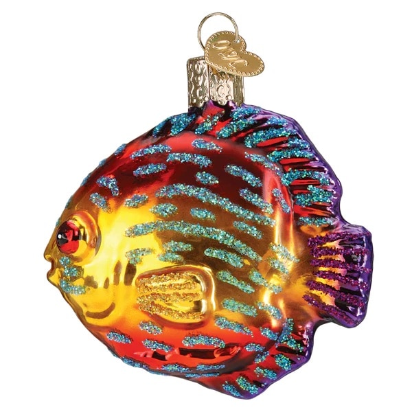 Discus Fish Ornament Old World Christmas Side