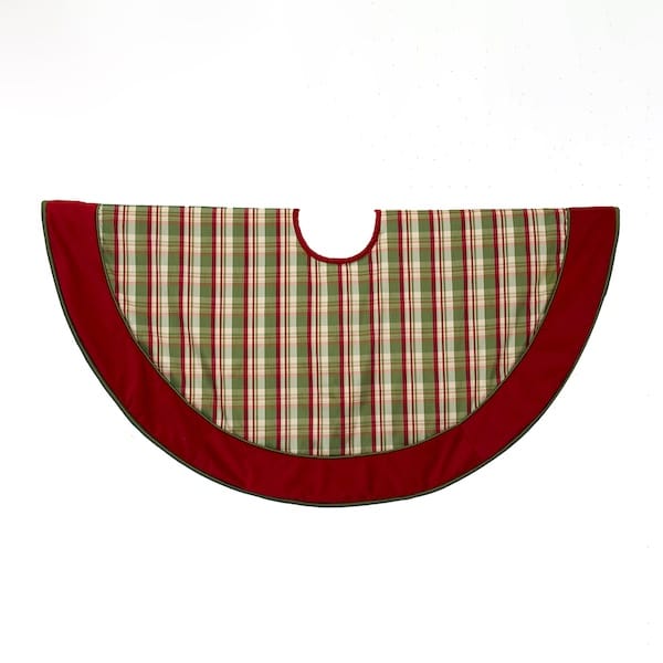 Dupion Plaid Velvet Tree Skirt 48