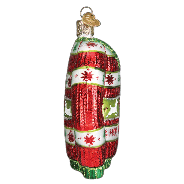 Festive Christmas Sweater Ornament Old World Christmas Side