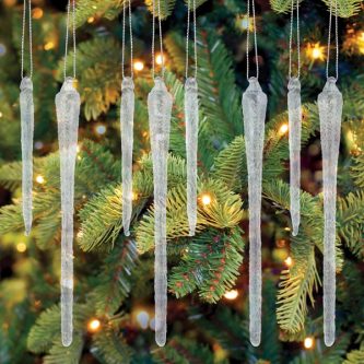 Frosted Glass Icicles Set Old World Christmas