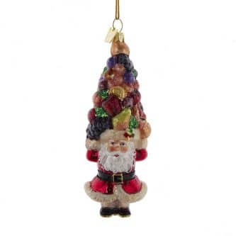 Fruit Stack Santa Ornament