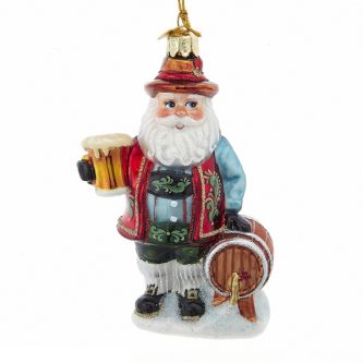 German Beer Santa Ornament