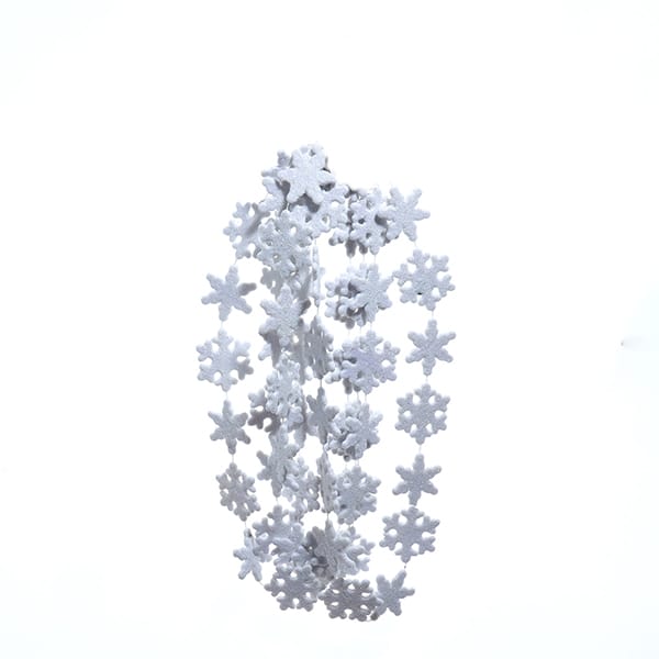 Glittered Snowflake Bead Garland